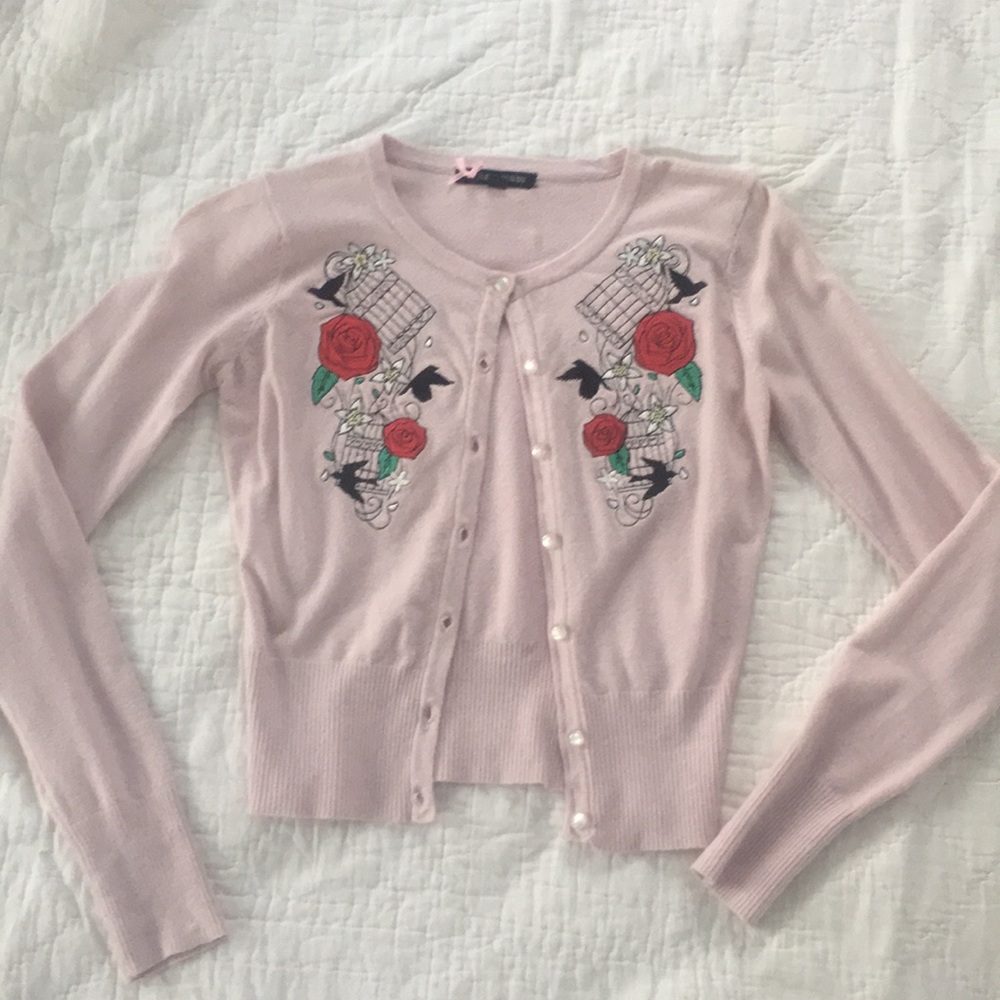 Hell Bunny/Unique Vintage Rose Sweater - Picture 1 of 2